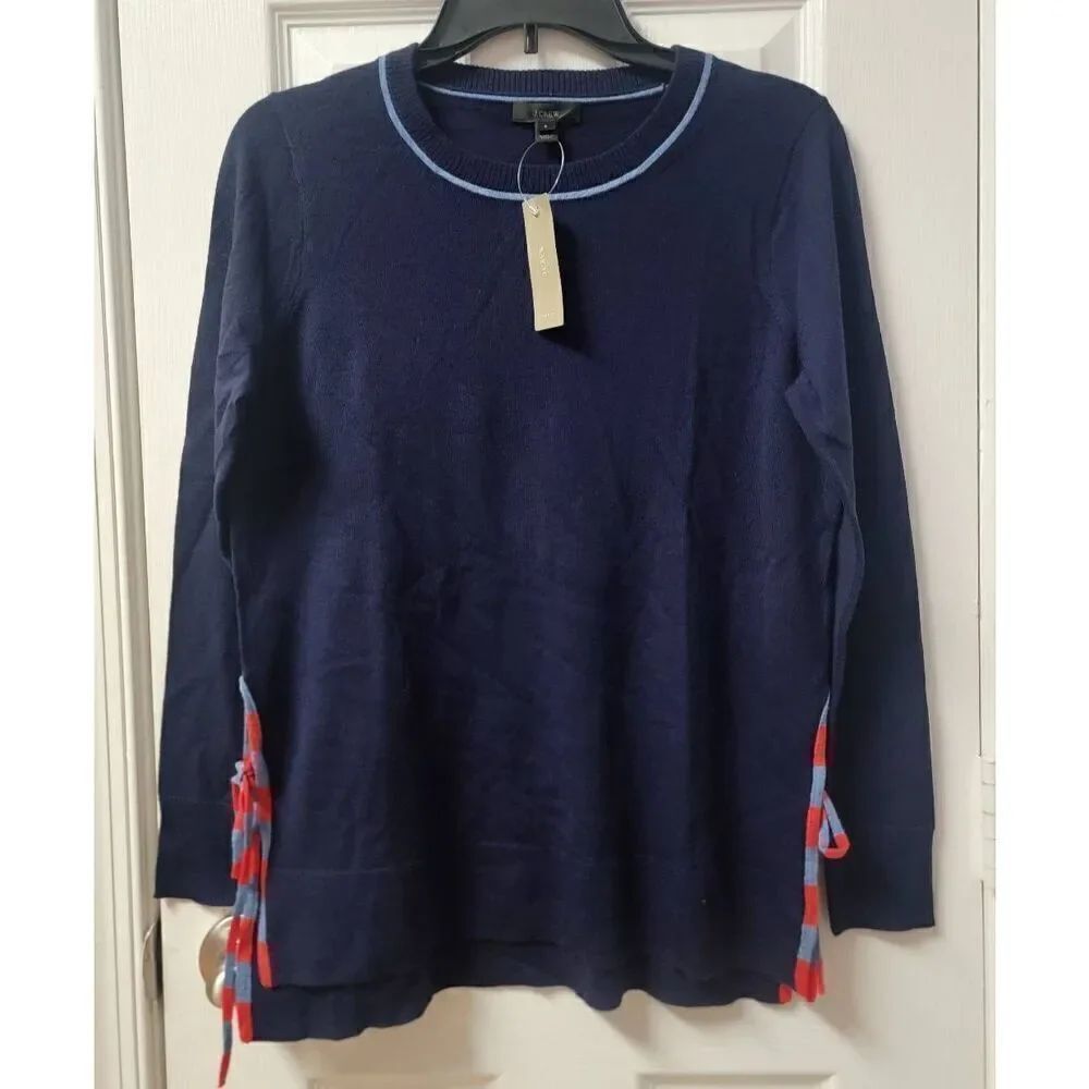 J.Crew Side Slit Merino Wool Sweater S NWT